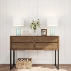 Hastings Home Blue Glass Open Base Table Lamp With LED Bulb And Modern Shade For Coastal, Nautical, And Rustic Cottage Styles -Adesso Sales Store GUEST 45c4535e 5090 44a8 81e9 74588180aced