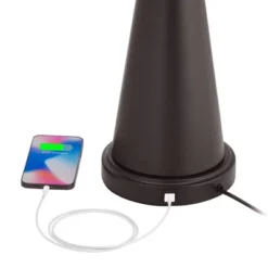 Franklin Iron Works Craig Rustic Farmhouse Accent Table Lamps 23" High Set Of 2 Bronze With USB Charging Port Natural Drum Shade For Bedroom Desk -Adesso Sales Store GUEST 486c9ed3 1f87 496c ab69 c6a439429d25