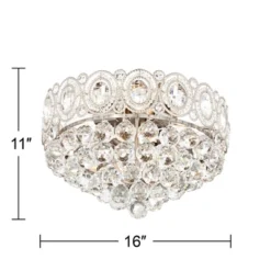 Vienna Full Spectrum Moira Vintage Ceiling Light Flush Mount Fixture 16" Wide Satin Nickel 6-Light Clear Crystal Balls For Bedroom Kitchen Living Room -Adesso Sales Store GUEST 4900b584 2720 444e 9503 c33ad1b7d94d
