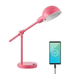 20.25" Curtis Vintage Industrial Iron Adjustable Dome Shade Task Lamp With USB Charging Port (Includes LED Light Bulb) - JONATHAN Y -Adesso Sales Store GUEST 492cbab7 38a5 4079 90eb 74412a2d40b9