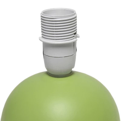 8.66" Petite Ceramic Orb Base Bedside Table Desk Lamp With Matching Tapered Drum Fabric Shade Green - Creekwood Home 7 8.66" Petite Ceramic Orb Base Bedside Table Desk Lamp With Matching Tapered Drum Fabric Shade Green - Creekwood Home - Image 7
