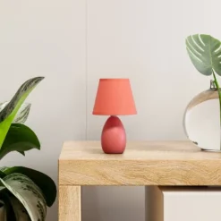 9.45" Petite Ceramic Oblong Bedside Table Desk Lamp With Matching Tapered Drum Shade Orange - Creekwood Home 13 9.45" Petite Ceramic Oblong Bedside Table Desk Lamp With Matching Tapered Drum Shade Orange - Creekwood Home -Adesso Sales Store GUEST 4d656894 5bda 4246 bb5f c9872956ab24