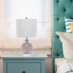 Hammered Glass Jar Table Lamp With Linen Shade Smokey Gray - Lalia Home -Adesso Sales Store GUEST 4d7817f9 6d07 48fc 8e61 497740f839cb