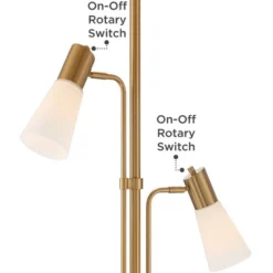 Possini Euro Design Modern Torchiere Floor Lamp With Side Lights 71" Tall Warm Gold Frosted Glass Shade For Living Room House -Adesso Sales Store GUEST 4fa5cb87 4588 49e9 97a6 93a83868711e