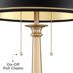 Barnes And Ivy Georgetown Traditional Desk Lamp 28 1/2" Tall Warm Brass With USB Charging Port Black Shade For Bedroom Living Room Bedside Office Kids -Adesso Sales Store GUEST 5010faa4 3c38 45ac ad39 77c42238de97