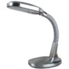 Hastings Home Natural Sunlight Desk Lamp With Adjustable Gooseneck For Home And Office - Silver