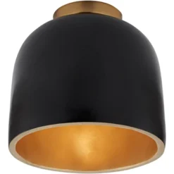Possini Euro Design Merrick Modern Industrial Ceiling Light Flush Mount Fixture 9" Wide Black Gold For Bedroom Kitchen Living Room Hallway Bathroom -Adesso Sales Store GUEST 5259a4fb 6c6d 45b9 bf91 a80b3bf5beae
