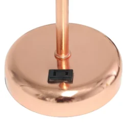 19.5" Bedside Power Outlet Base Metal Table Desk Lamp Rose Gold With White Fabric Shade - Creekwood Home -Adesso Sales Store GUEST 52d88379 d4df 4749 93fc be1998fd581b
