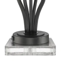 360 Lighting Heather Modern Accent Table Lamps Set Of 2 With Square Risers 22 1/2" High Iron USB And AC Power Outlet In Base Off White Glass For Desk -Adesso Sales Store GUEST 540fc094 2743 40d9 896a 91bf2d75d8ab