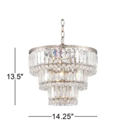 Vienna Full Spectrum Magnificence Satin Nickel Chandelier 14 1/4" Wide Modern Faceted Crystal Glass 7-Light LED Fixture For Dining Room House Kitchen -Adesso Sales Store GUEST 54e9b97e 2f58 430e 8a51 402e316dc813