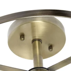 3-Light 13" Industrial Farmhouse Glass/Metallic Accented Semi-flushmount Ceiling Light - Lalia Home -Adesso Sales Store GUEST 555891ff 61ba 4ef1 a4cb 1f047f7555c3