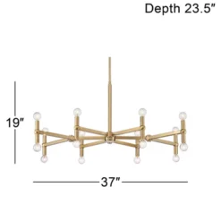 Possini Euro Design Marya Satin Brass Chandelier 37" Wide Modern 24-Light Fixture For Dining Room House Foyer Kitchen Island Entryway Bedroom Home -Adesso Sales Store GUEST 57077a84 ab71 4282 a99f 9e7bd065d784