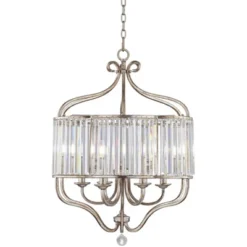 Vienna Full Spectrum Stella Antique Soft Silver Chandelier 22" Wide French Crystal Glass 6-Light Fixture For Dining Room House Foyer Kitchen Island -Adesso Sales Store GUEST 581f9ba0 d118 466a 91fc 946df71fe875