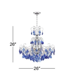 Vienna Full Spectrum Alpine Chrome Chandelier 26" Wide French Blue Crystal 6-Light Fixture For Dining Room House Foyer Kitchen Island Entryway Bedroom -Adesso Sales Store GUEST 58a62c69 beaa 4481 80ad e78ab6b90c05