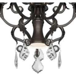 Kathy Ireland French Bronze Chandelier 31" Wide Rustic Crystal Amber Bell Glass 5-Light Fixture For Dining Room House Home Kitchen -Adesso Sales Store GUEST 58b3a46b 327e 4626 841e 5aadaa6fefec