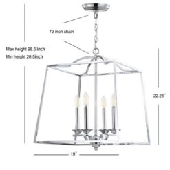 19" Metal Gloria Ceiling Light (Includes Energy Efficient Light Bulb) Chrome - JONATHAN Y -Adesso Sales Store GUEST 58e85543 238d 4f94 9925 67e0f489c78c