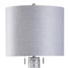 Elyse Diamond Plate Textured Glass Table Lamp With Heathered Designer Shade Gray - StyleCraft