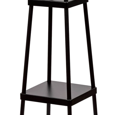 58" Etagere Floor Lamp With Shelves/Beige Linen Shade Black - Cresswell Lighting 4 58" Etagere Floor Lamp With Shelves/Beige Linen Shade Black - Cresswell Lighting - Image 4