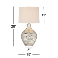 360 Lighting Waylon Modern Table Lamp 28" Tall Textured Mercury Glass Off White Tapered Drum Shade For Bedroom Living Room Bedside Nightstand Office -Adesso Sales Store GUEST 5bf090a1 36cf 48cf a0a1 028d6ce81919