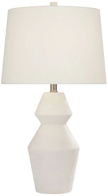 360 Lighting Modern Table Lamps 26" High Set Of 2 White Gourd Fabric Tapered Drum Shade For Bedroom Living Room House Home Bedside Nightstand Office 7 360 Lighting Modern Table Lamps 26" High Set Of 2 White Gourd Fabric Tapered Drum Shade For Bedroom Living Room House Home Bedside Nightstand Office - Image 7