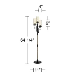 Franklin Iron Works Granada Rustic Farmhouse Tree Floor Lamp 64 1/4" Tall Black Faux Wood 3-Light Hammered Tinted Glass Shade For Living Room Reading -Adesso Sales Store GUEST 5d75bf7b f370 4eff b3c3 0414f32904cf