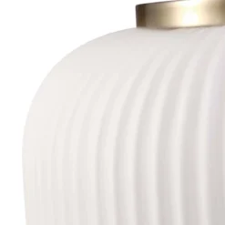 Novogratz X Globe Lily 1-Light Matte Brass Pendant Lighting With Frosted Ribbed Glass Shade - Globe Electric -Adesso Sales Store GUEST 5d762016 e408 4587 9538 72c4b804dbbc