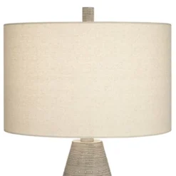 360 Lighting Julio Modern Table Lamp 30" Tall Natural Gray Ceramic Oatmeal Drum Shade For Bedroom Living Room Bedside Nightstand Office Kids House -Adesso Sales Store GUEST 5e6e8bdb 1c96 48d8 9c0a 521b4d841d7f