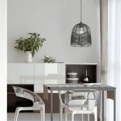 10" 1-Light Zola Pendant Rattan Black - River Of Goods -Adesso Sales Store GUEST 5e90d918 8371 4f86 a872 ad60176e813f