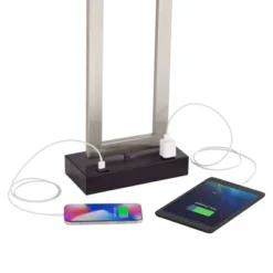 360 Lighting Todd 30" Tall Large Modern End Table Lamps Set Of 2 USB Port AC Power Outlet Silver Brushed Nickel Finish Metal Living Room Charging -Adesso Sales Store GUEST 5ece54ef 89a6 49e1 a9e9 a6225a7c421d