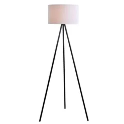 61.25" Metal Tripod Floor Lamp With Linen Shade Black/White - Cresswell Lighting -Adesso Sales Store GUEST 621ee2e0 acfb 44e1 83a6 ff3a6f8e8649