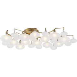 Possini Euro Design Lilypad Modern Ceiling Light Semi Flush Mount Fixture 30 1/4" Wide Warm Brass 12-Light Frosted Glass Shade For Bedroom Living Room 11 Possini Euro Design Lilypad Modern Ceiling Light Semi Flush Mount Fixture 30 1/4" Wide Warm Brass 12-Light Frosted Glass Shade For Bedroom Living Room -Adesso Sales Store GUEST 6290ad1c 7303 4beb b78c 9260da63b240