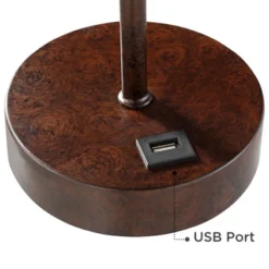 360 Lighting Justin Modern Accent Table Lamps 18 1/4" High Set Of 2 Marbled Bronze Metal With USB Charging Ports Oatmeal Drum Shade For Bedroom Desk -Adesso Sales Store GUEST 64d1aa75 b22c 483a 94a8 084eb7358641