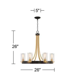 Stiffel Ferrers Dark Bronze Gold Chandelier 26" Wide Clear Glass Shade 6-Light Fixture For Dining Room House Foyer Kitchen Island Entryway Bedroom -Adesso Sales Store GUEST 6512f7e2 7f6c 4a16 9477 5ad1c511c461