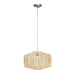 Circular Rattan Pendant Light Beige - Lalia Home -Adesso Sales Store GUEST 65745aa4 96c6 48fd adc2 4432abb552aa