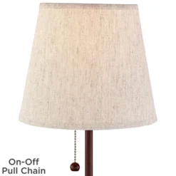 360 Lighting Justin Modern Accent Table Lamps 18 1/4" High Set Of 2 Marbled Bronze Metal With USB Charging Ports Oatmeal Drum Shade For Bedroom Desk -Adesso Sales Store GUEST 6688a738 e873 468a 8270 e8bd770dcea4