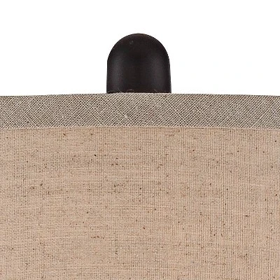 Regency Hill Ben Rustic Farmhouse Table Lamps 25" High Set Of 2 Dark Bronze Metal Beige Linen Drum Shade For Bedroom Living Room Bedside Nightstand 3 Regency Hill Ben Rustic Farmhouse Table Lamps 25" High Set Of 2 Dark Bronze Metal Beige Linen Drum Shade For Bedroom Living Room Bedside Nightstand - Image 3