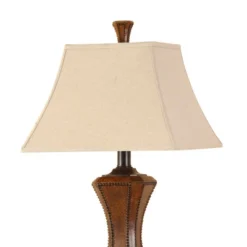 Nailheads Finish Floor Lamp Black/Brown - StyleCraft