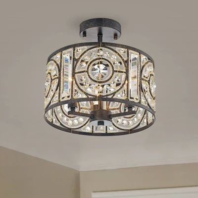 12" X 12" X 10.5" 3-Light Silver Orchid Reid Pendant Metallic - Warehouse Of Tiffany 1 12" X 12" X 10.5" 3-Light Silver Orchid Reid Pendant Metallic - Warehouse Of Tiffany