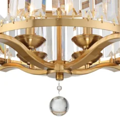 Vienna Full Spectrum Prava Modern Ceiling Light Semi Flush Mount Fixture 16 1/2" Wide Warm Brass 4-Light Crystal Drum For Bedroom Kitchen Living Room -Adesso Sales Store GUEST 6b88db73 12aa 4882 8448 5436a3754219