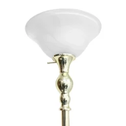1-Light Torchiere Floor Lamp With Marbleized Glass Shade Gold - Lalia Home -Adesso Sales Store GUEST 6bd62f12 888b 4633 8dae 182f29112d18
