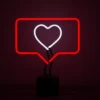 Amped Co 13 X 11 Inches Neon Desk Light Like Sign Symbol, Heart, Red And White
