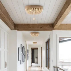 14" LED 2-Light Justina Wood Bead Iron Pendant Taupe/Chrome - JONATHAN Y -Adesso Sales Store GUEST 7147aeff 19c3 4476 a699 4c87c00490d4