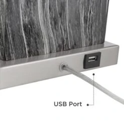 360 Lighting Connie Modern Table Lamps Set Of 2 With Acrylic Risers 25" High Black Faux Marble USB Charging Ports White Rectangular Shade For Desk 9 360 Lighting Connie Modern Table Lamps Set Of 2 With Acrylic Risers 25" High Black Faux Marble USB Charging Ports White Rectangular Shade For Desk -Adesso Sales Store GUEST 71589750 1e2d 47e9 a685 da6f3eb5bf29