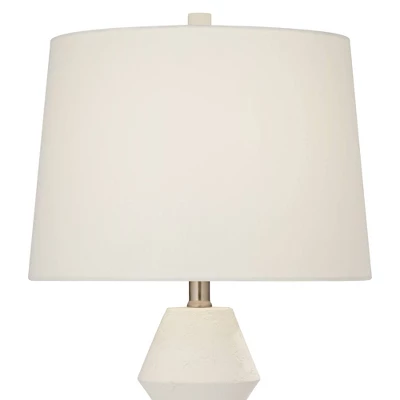 360 Lighting Modern Table Lamps 26" High Set Of 2 White Gourd Fabric Tapered Drum Shade For Bedroom Living Room House Home Bedside Nightstand Office 3 360 Lighting Modern Table Lamps 26" High Set Of 2 White Gourd Fabric Tapered Drum Shade For Bedroom Living Room House Home Bedside Nightstand Office - Image 3