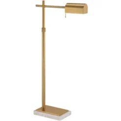 Possini Euro Design Traditional Pharmacy Floor Lamp 60" Tall Warm Gold Adjustable Swivel Head For Living Room Reading House Bedroom -Adesso Sales Store GUEST 723070c2 1b8c 474b acf2 66f1940d3faa