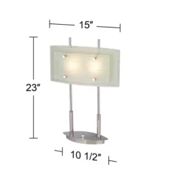 Possini Euro Design Charles Street Modern Desk Lamp 23" High Chrome Satin Nickel Frosted Slump Glass Shade For Bedroom Living Room Bedside Nightstand -Adesso Sales Store GUEST 72f5eda7 e445 4ef1 bab7 c99c49fe11e9