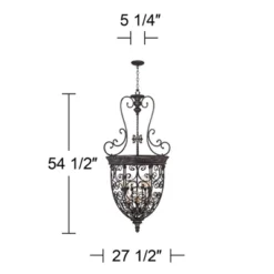 Franklin Iron Works French Scroll Rubbed Bronze Chandelier 27 1/2" Wide Rustic 12-Light Fixture For Dining Room House Kitchen Island Entryway Bedroom -Adesso Sales Store GUEST 73c670cb bdb1 4efe 84fa 08f948b3ab66