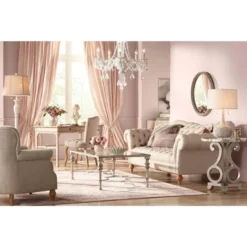 Kathy Ireland Chateau De Conde Antique Rubbed White Pendant Chandelier 26" Wide French Crystal 5-Light Fixture For Dining Room House Kitchen Island -Adesso Sales Store GUEST 7437fa27 6972 4702 8fe9 a7a0ecb7764e