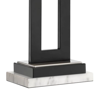 360 Lighting Neil Modern Table Lamp With White Marble Riser 26" High Two Tone USB Charging Port Rectangular Shade Bedroom For Bedroom Living Room Desk 3 360 Lighting Neil Modern Table Lamp With White Marble Riser 26" High Two Tone USB Charging Port Rectangular Shade Bedroom For Bedroom Living Room Desk - Image 3