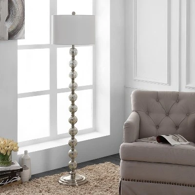 Cace Floor Lamp - Nickel/Ivory - Safavieh 1 Cace Floor Lamp - Nickel/Ivory - Safavieh
